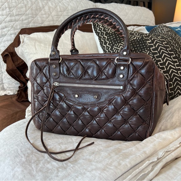 Balenciaga Brown Matelasse Tote - Picture 2 of 16